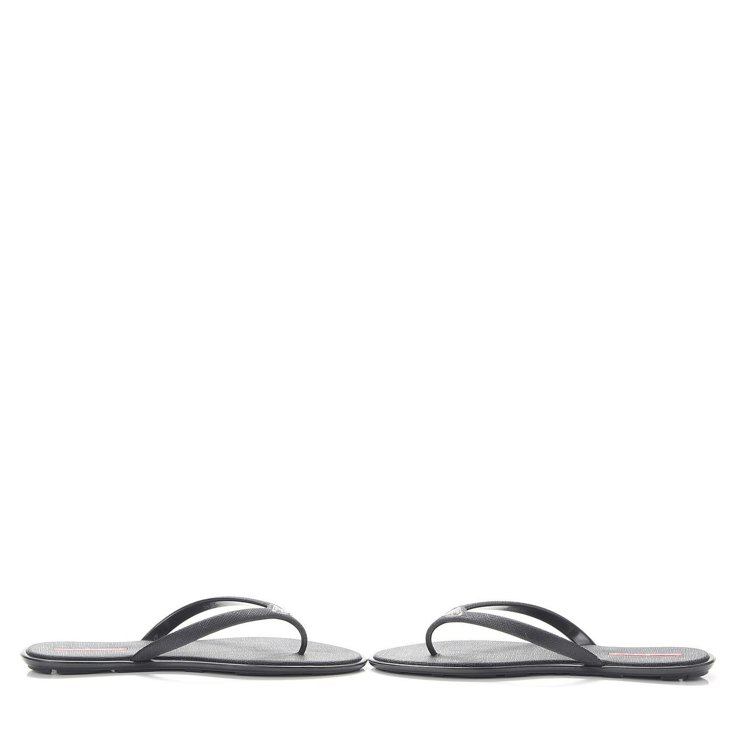 Saffiano Sport Thong Sandals 37 Black