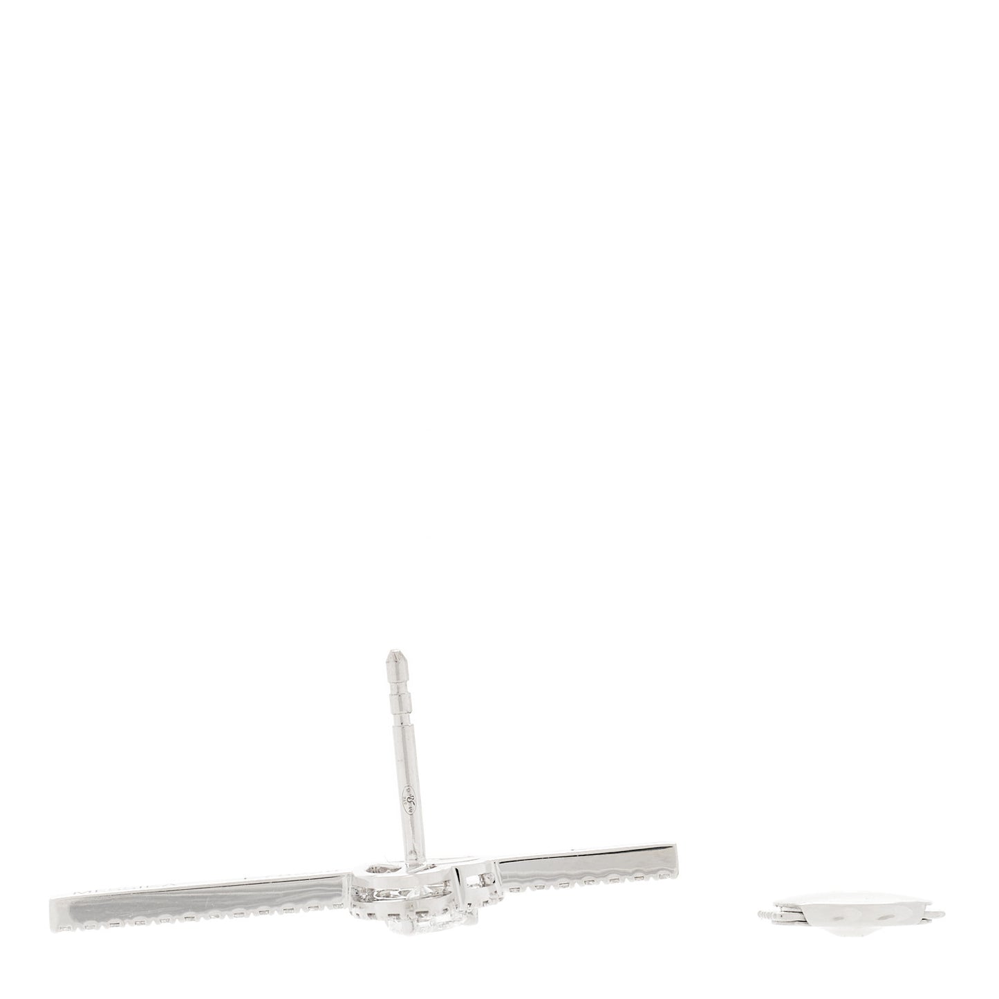 18K White Gold Diamond Joy Coeur Pave Single Earring