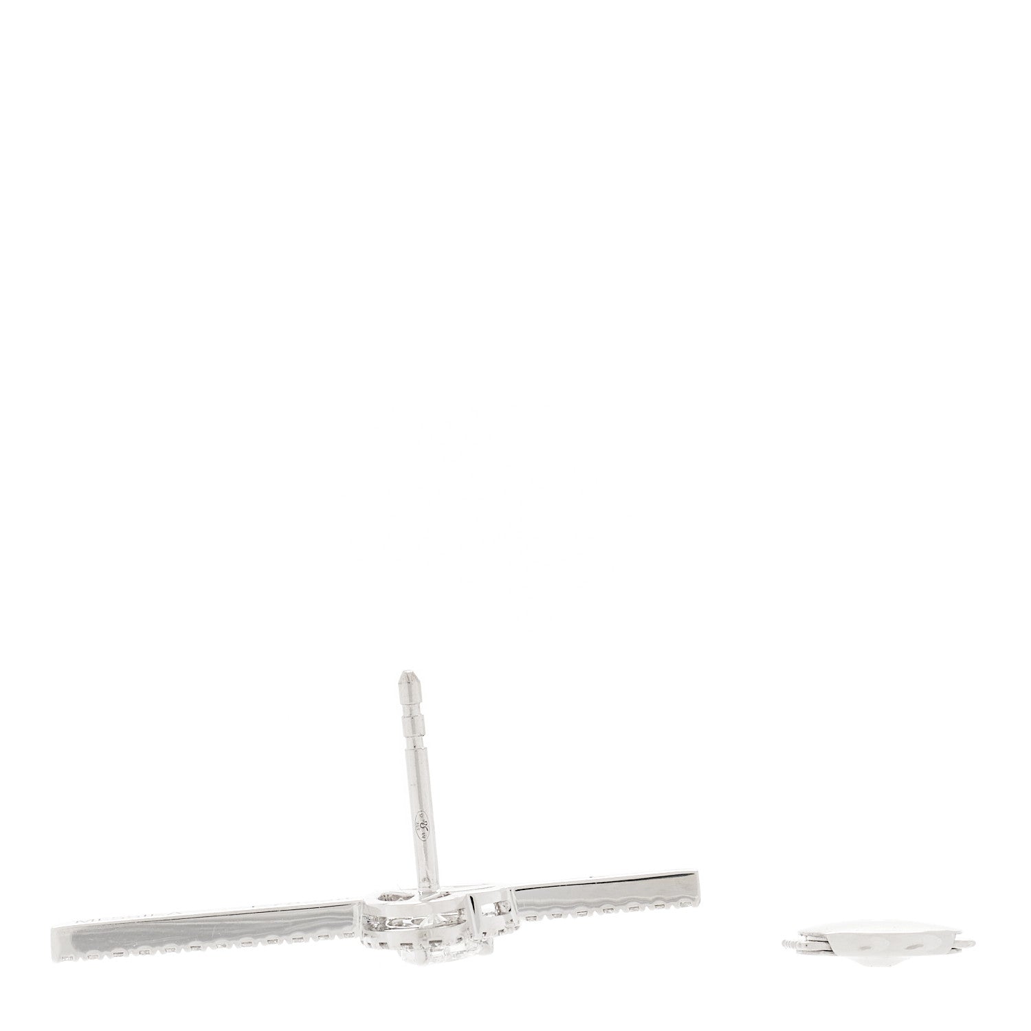 Messika 18K White Gold Diamond Joy Coeur Pave Single Earring 3 of 6