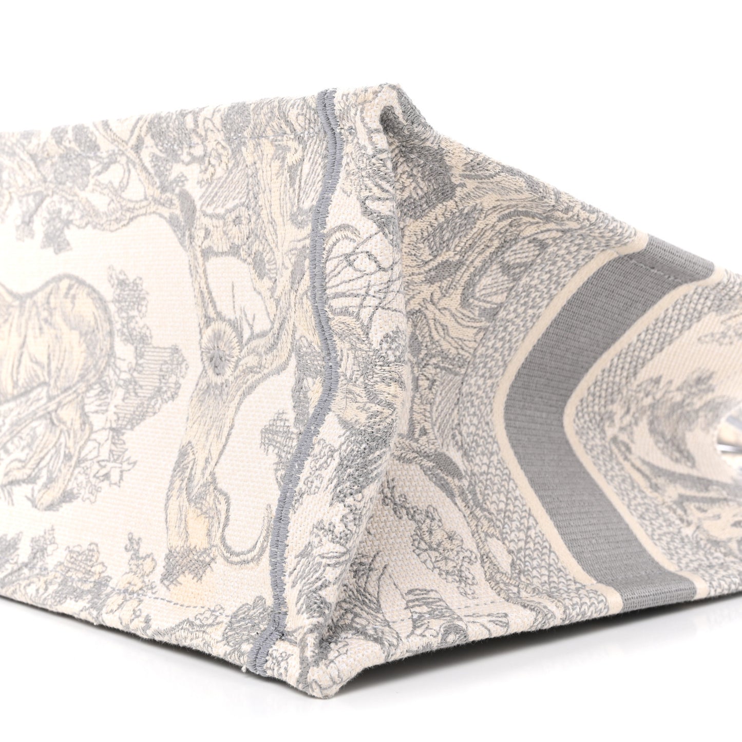 Canvas Embroidered Medium Dioriviera Toile De Jouy Book Tote Gray