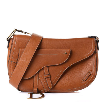 Christian Dior Calfskin Baudrier Double Saddle Bag Brown 1 of 10