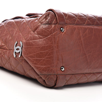 Chanel Distressed Lambskin Vintage Ligne Lady Braid Tote Brown 12 of 14