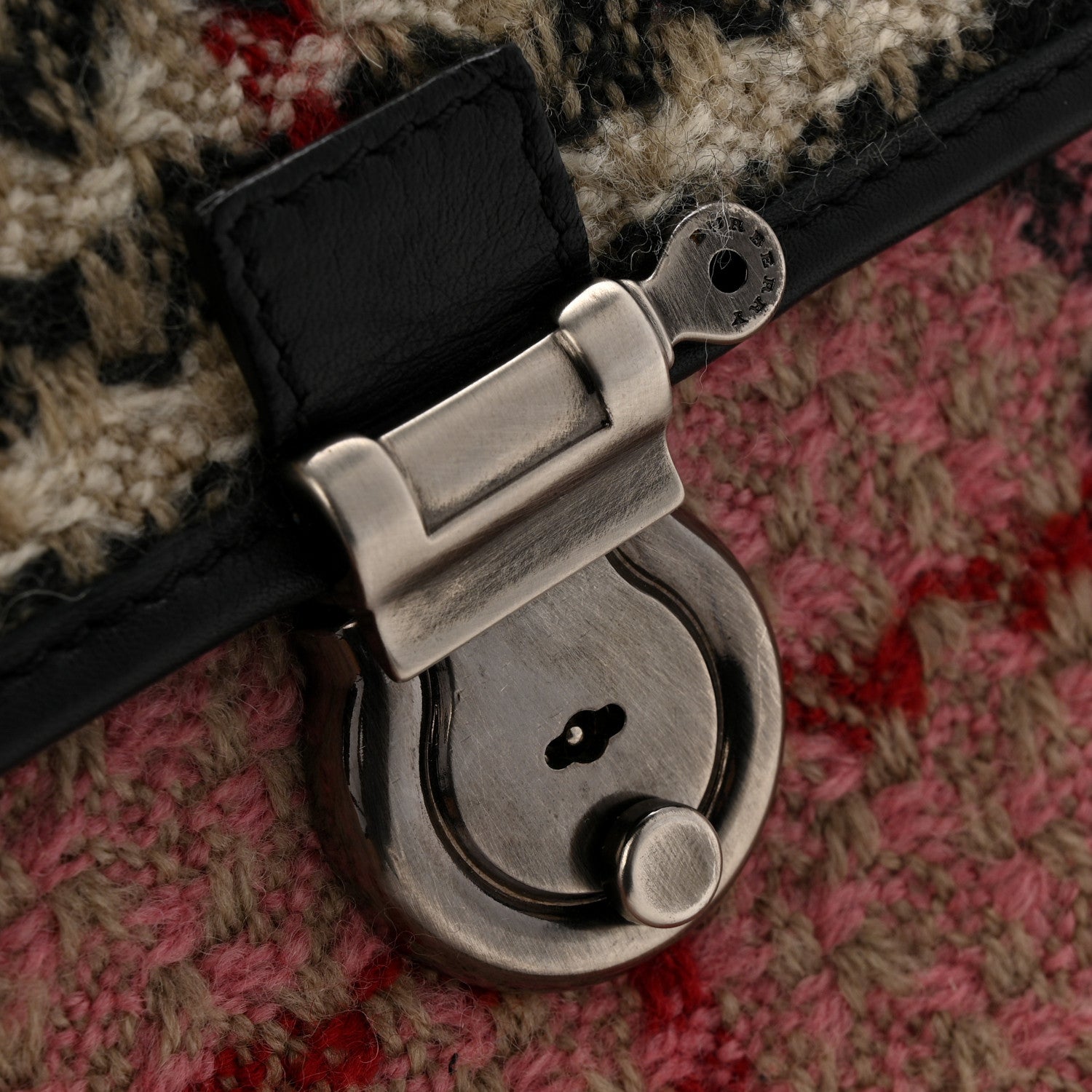 Burberry Tweed Check Shoulder Bag Pink 12 of 15
