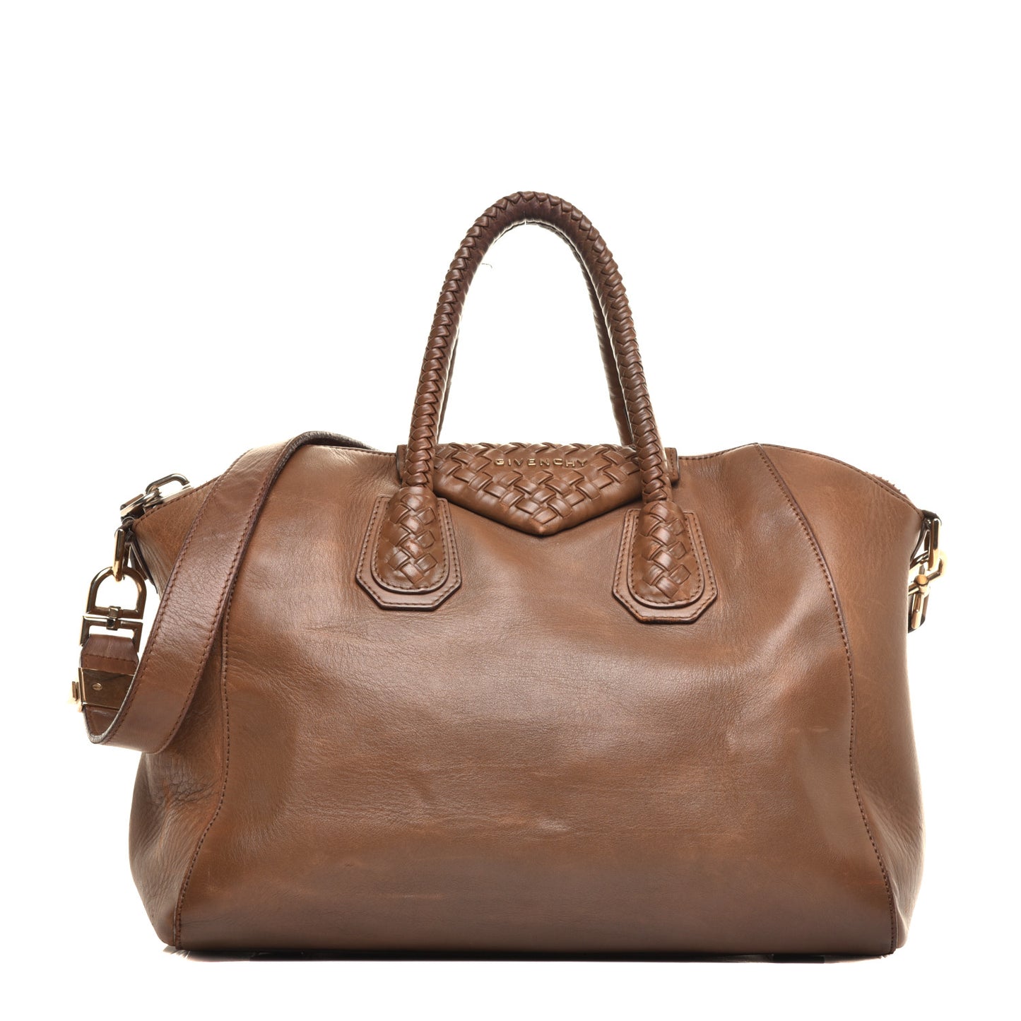 Smooth Calfskin Medium Woven Antigona Hazel
