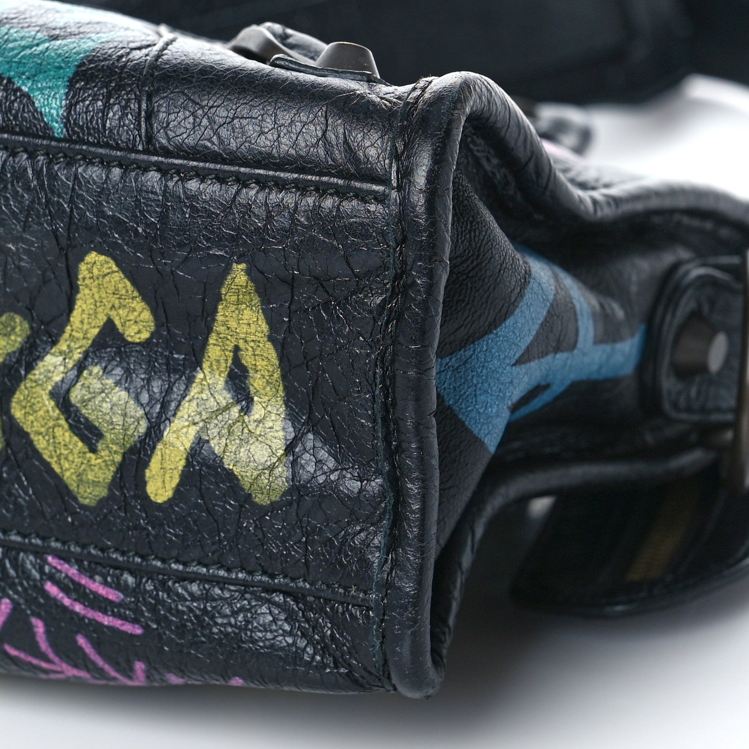 Balenciaga Agneau Arena Graffiti All Over Classic Hardware Mini City Black Multicolor 8 of 9