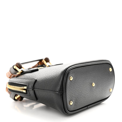 Gucci Textured Dollar Calfskin Mini Diana Dome Tote Bag Black Dusty Grey 4 of 10