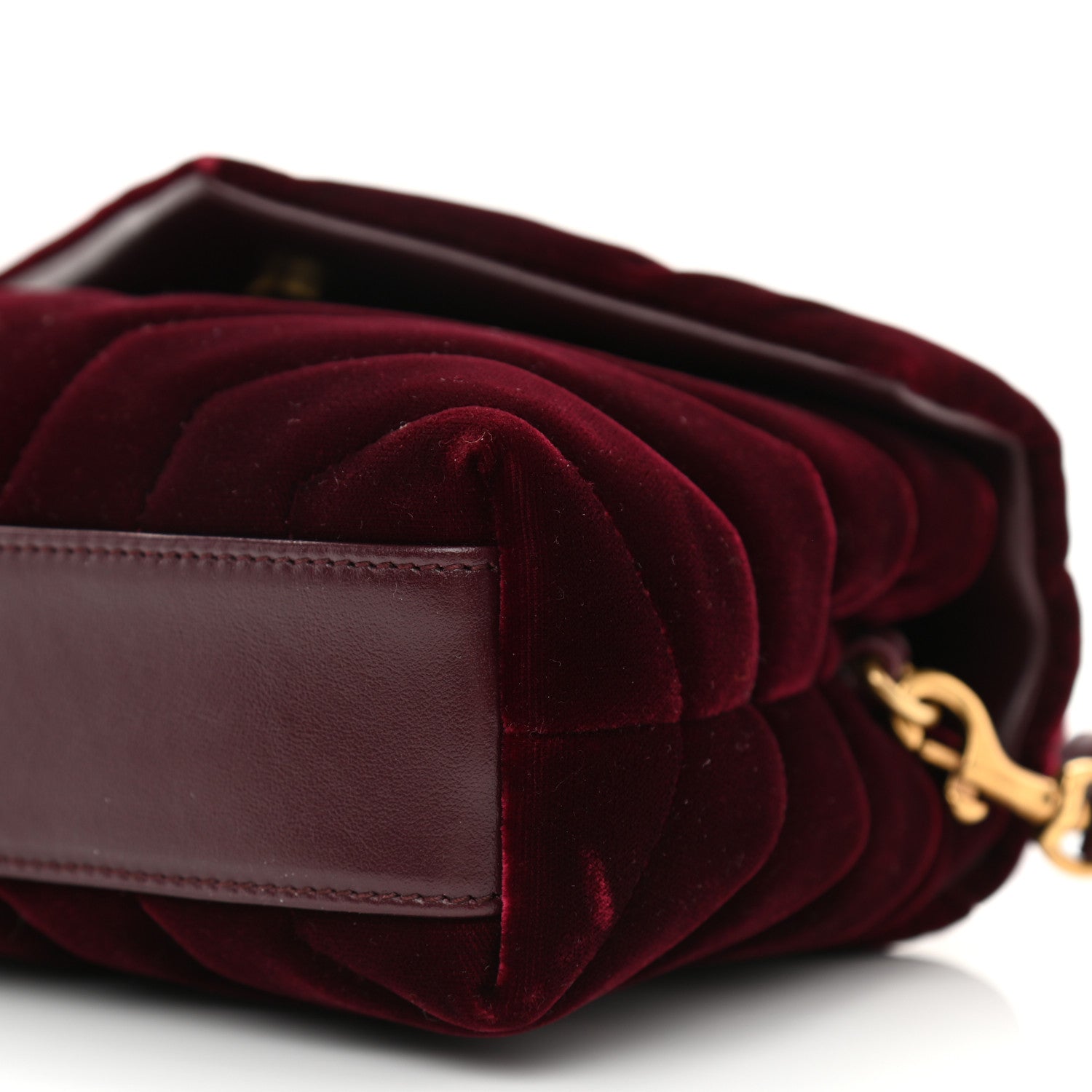 Saint Laurent Velvet Y Quilted Monogram Toy Loulou Crossbody Bag French Burgundy 9 of 9