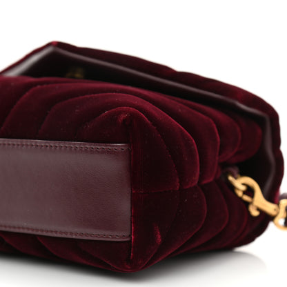 Saint Laurent Velvet Y Quilted Monogram Toy Loulou Crossbody Bag French Burgundy 9 of 9