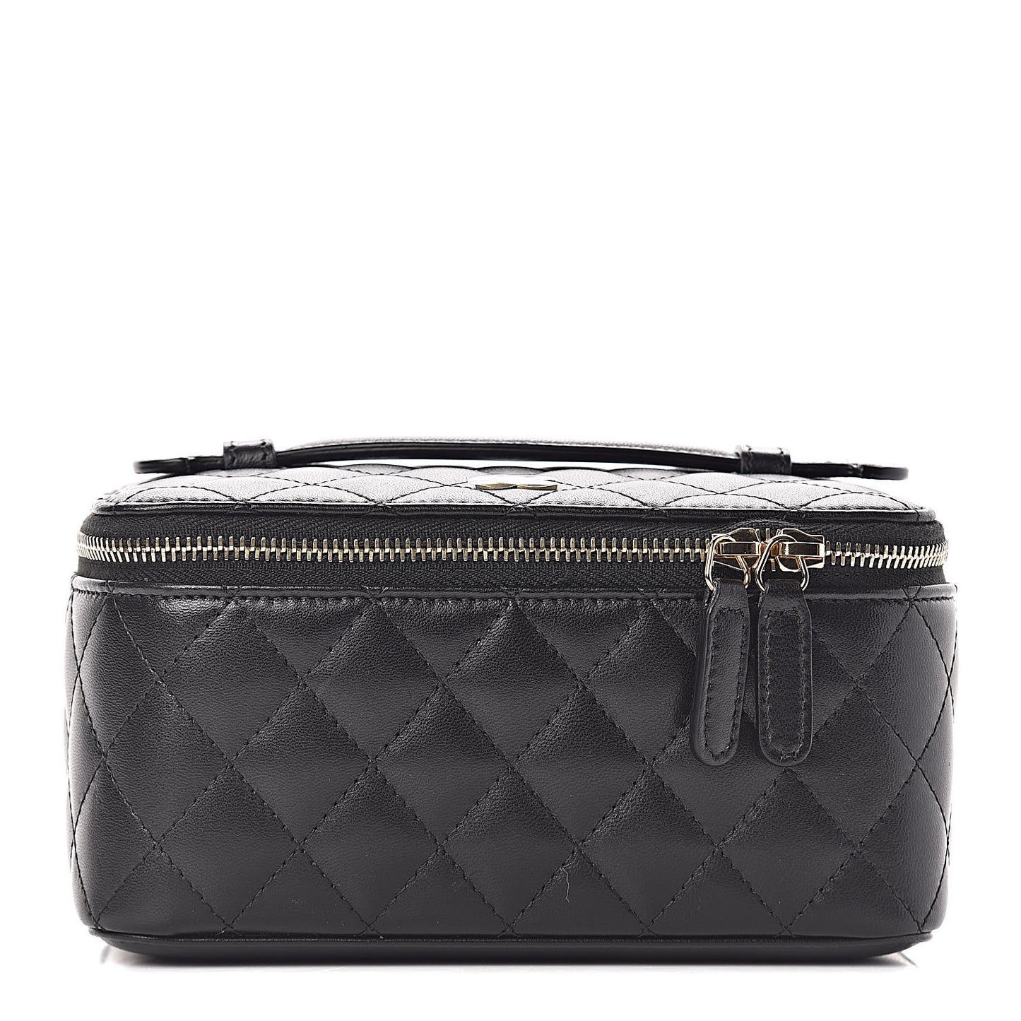 Lambskin Quilted Jewelry Case Black