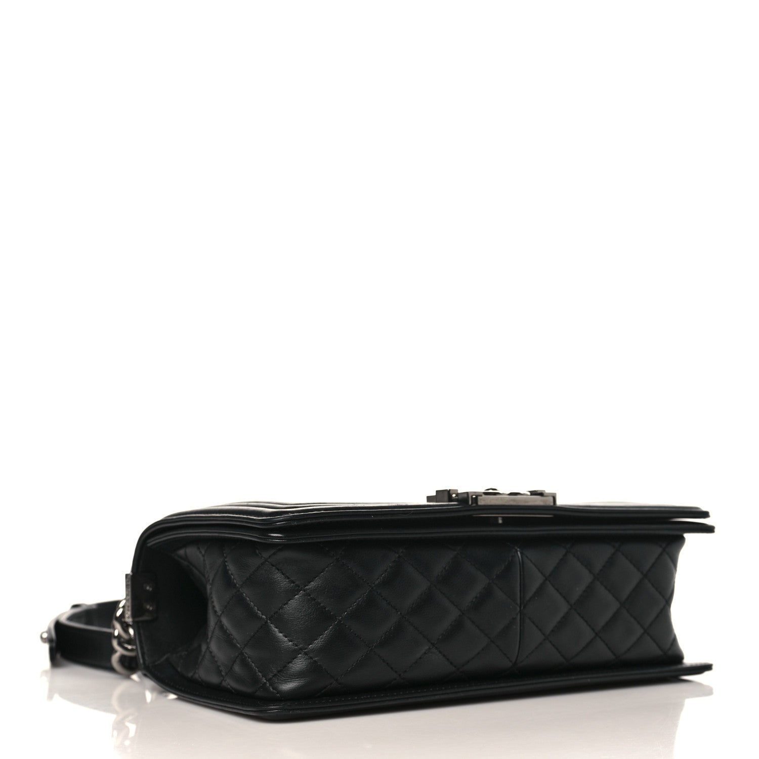 Chanel Calfskin Chevron Quilted Medium Boy Flap Black 4 of 9