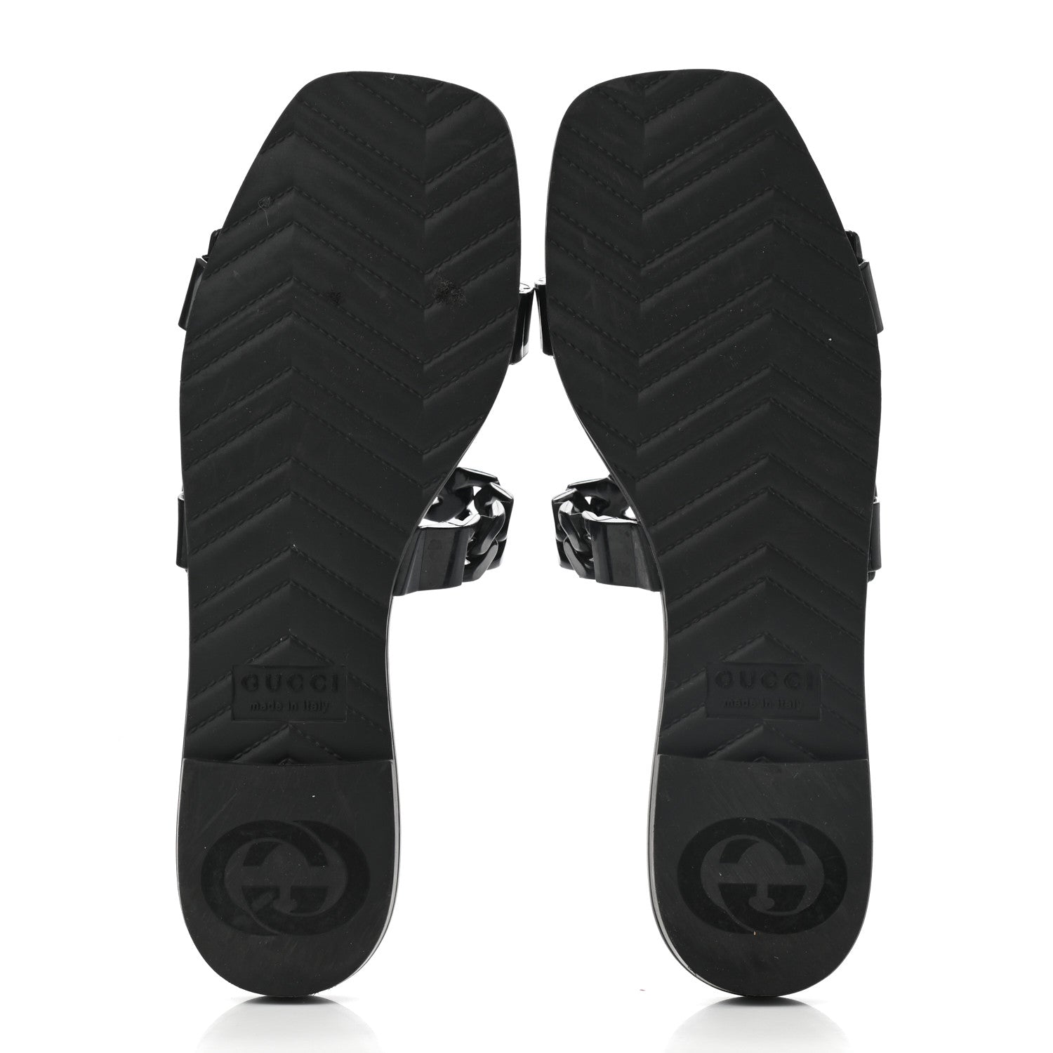 Gucci Rubber Womens Slide Sandals 37 Black 5 of 9