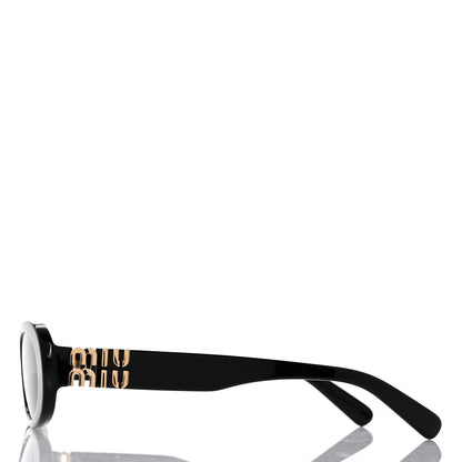 Miu Miu Acetate Oval Sunglasses SMU 06Z Black 4 of 7