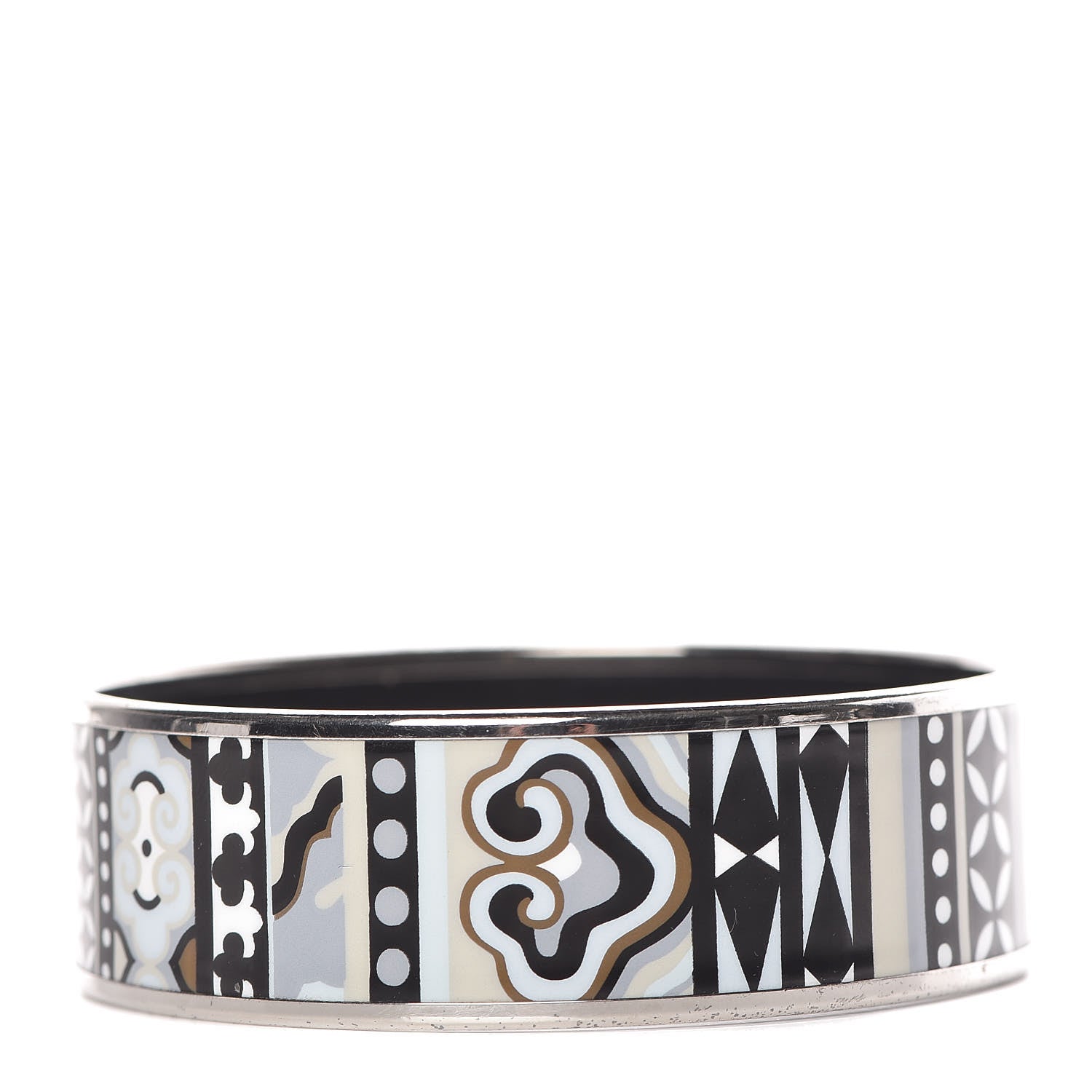Hermes Enamel Printed Wide La Femme Aux Semelles de Vent Bracelet 65 1 of 5