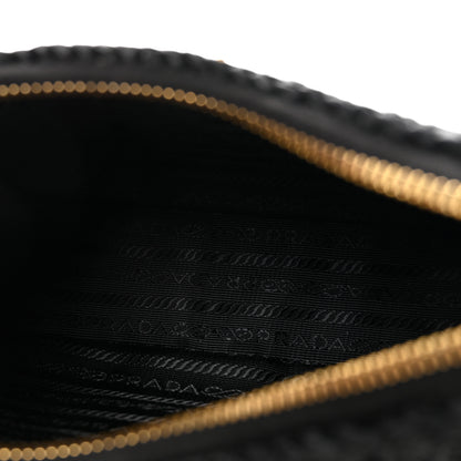 Prada Yarn Raffia Effect Crochet Re-Edition 2005 Shoulder Bag Black 5 of 9