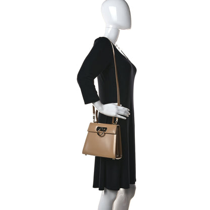 Salvatore Ferragamo Brushed Off Calfskin Iconic Top Handle Bag Camel 2 of 11