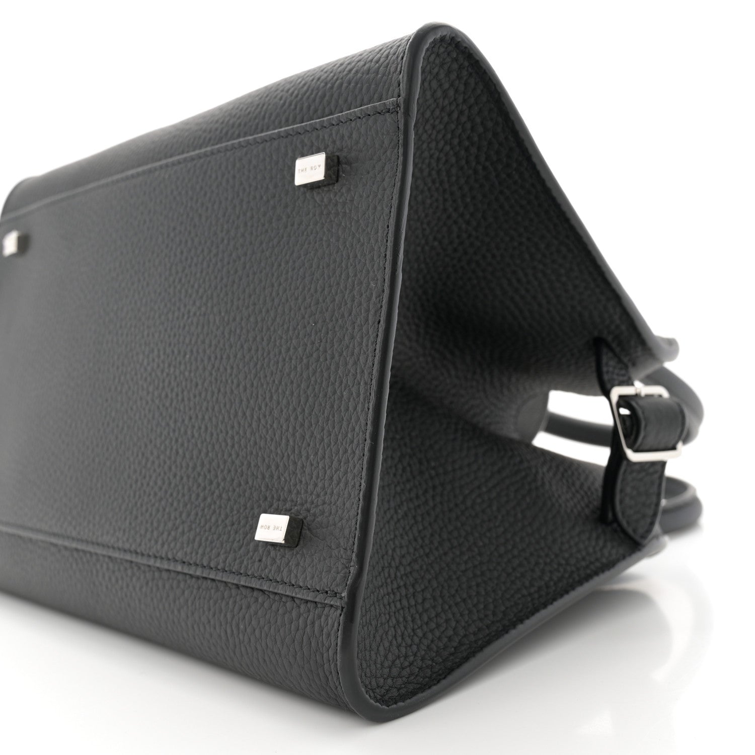 The Row Grained Calfskin Soft Margaux 10 Bag Black 9 of 9