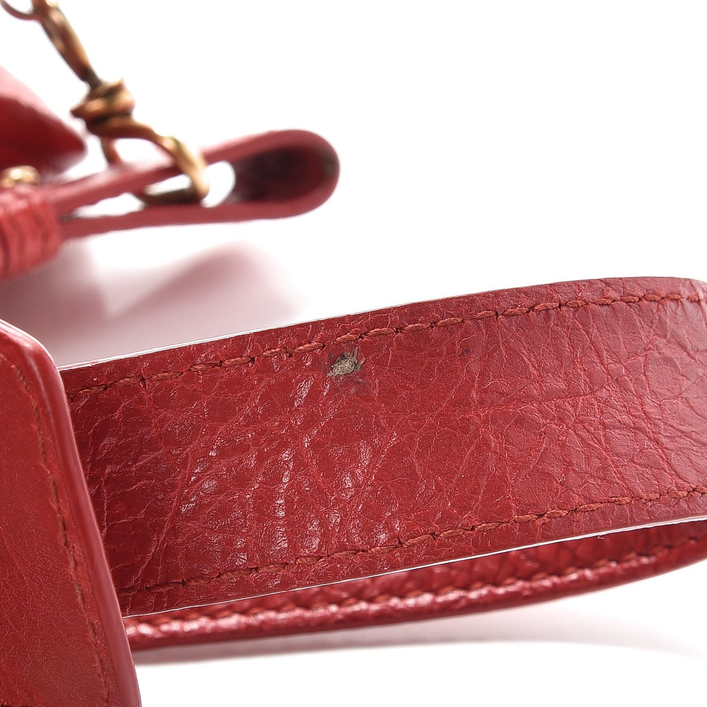 Agneau Gold Metallic Edge Hardware Mini City Rouge Rubis