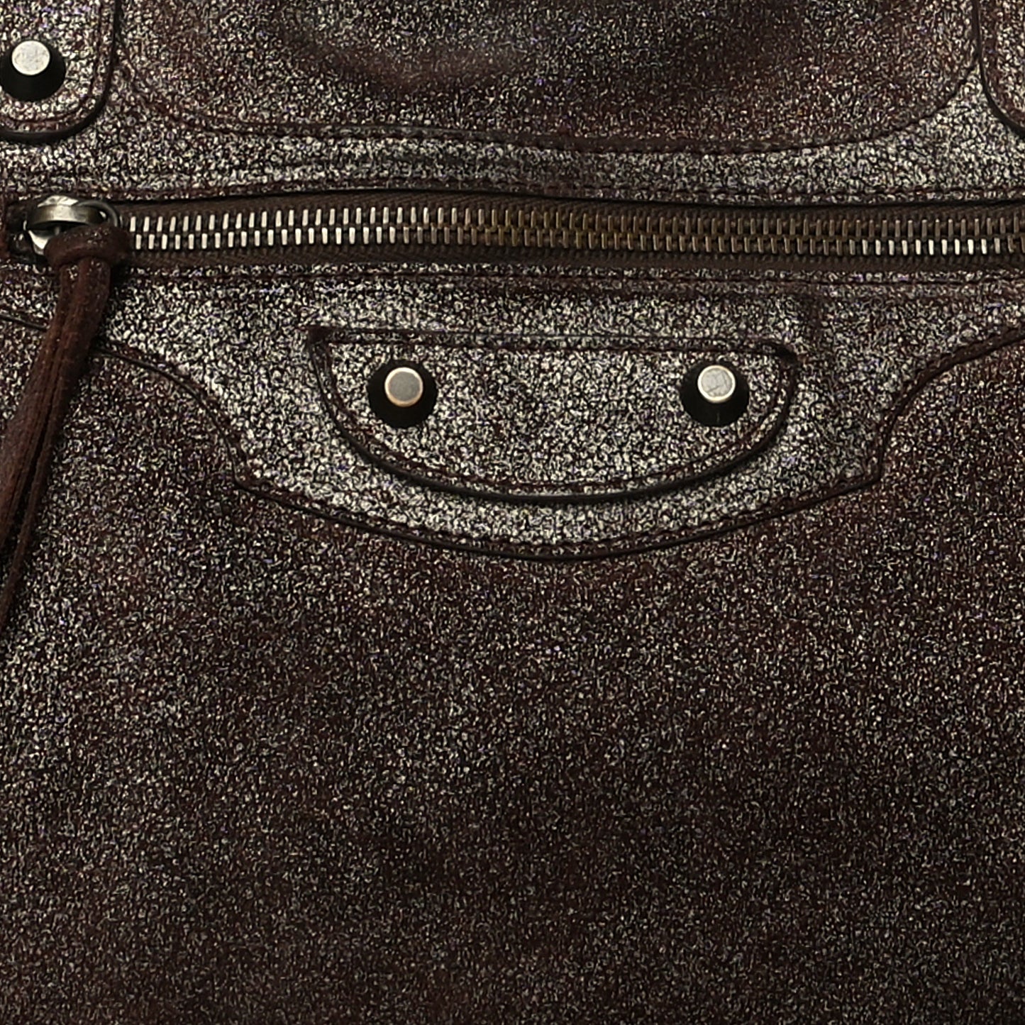 Metallic Craquele Calfskin Classic Hardware City Bronze