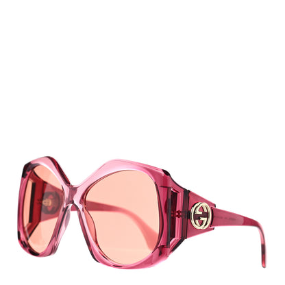 Gucci Acetate Round Sunglasses GG0875S Burgundy Orange 1 of 7