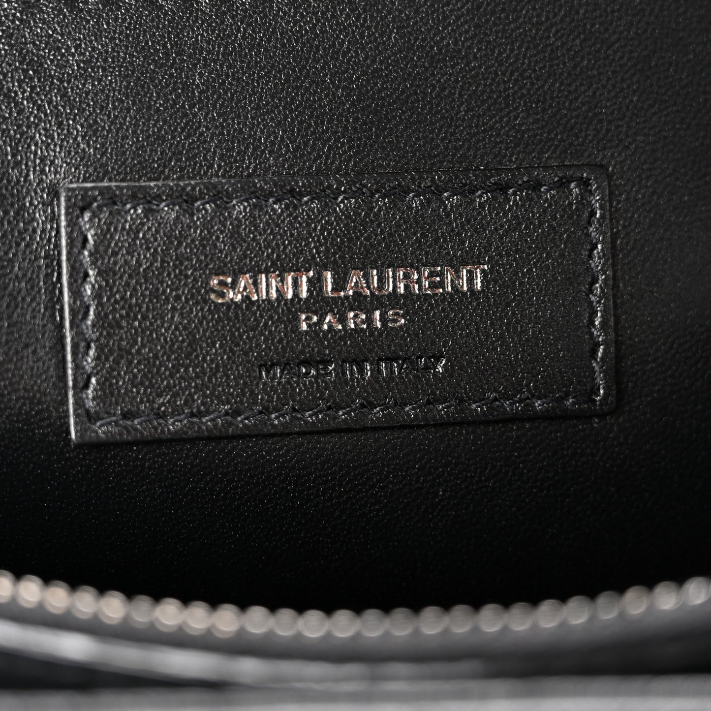 Calfskin Crocodile Embossed Medium West Hollywood Monogram Fold-Over Black