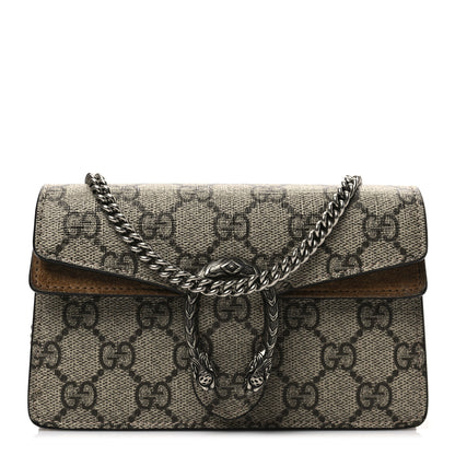 Gucci GG Supreme Monogram Super Mini Dionysus Shoulder Bag Taupe 1 of 7