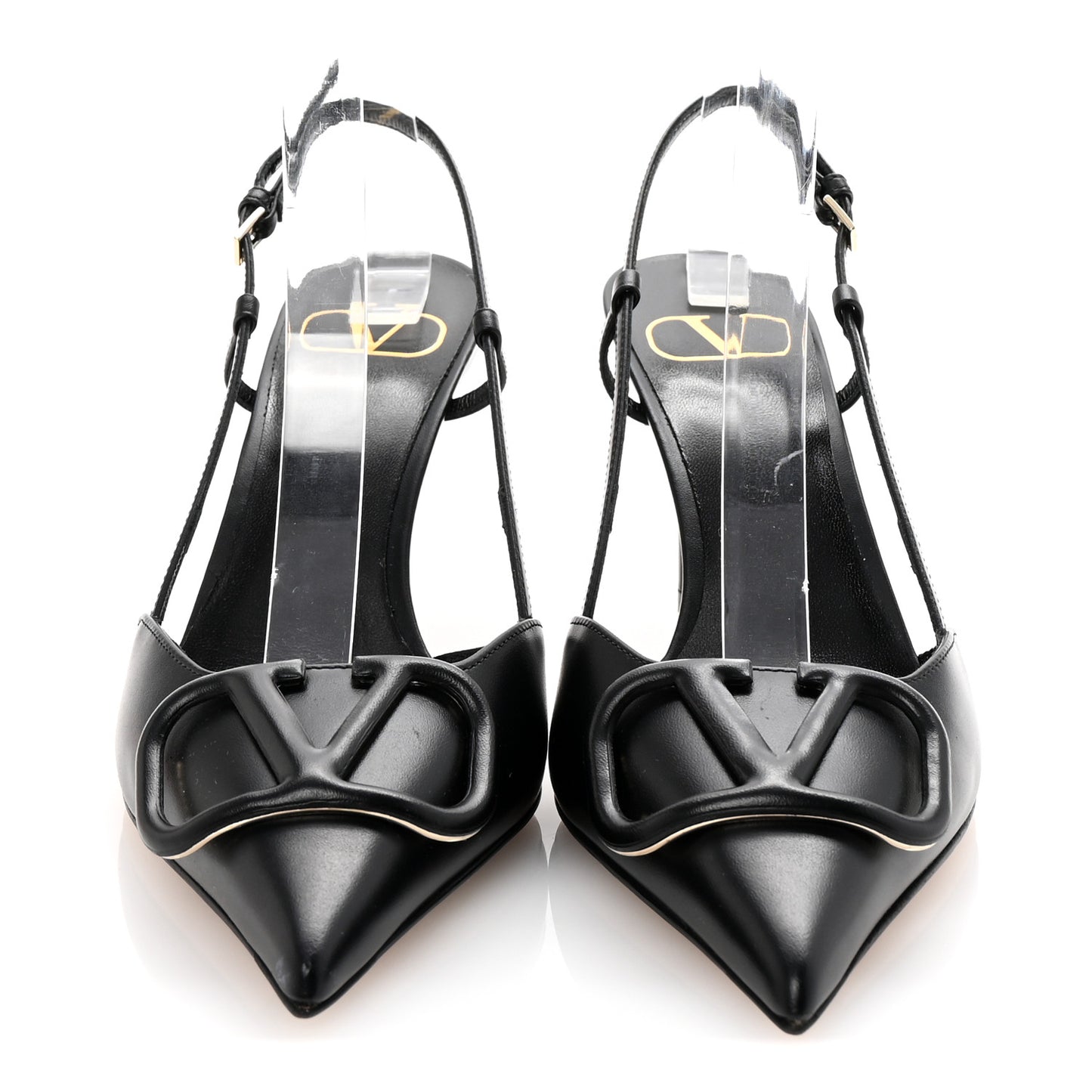 Calfskin Tonal Vlogo Slingback 80mm Pumps 37.5 Black