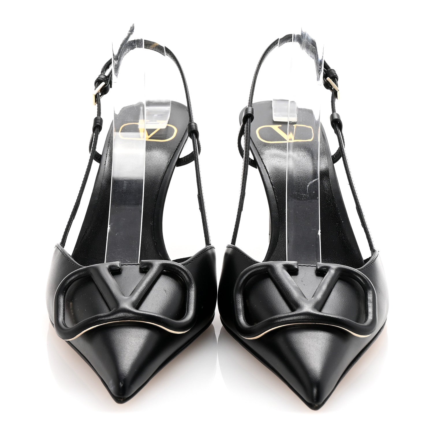 Valentino Garavani Calfskin Tonal Vlogo Slingback 80mm Pumps 37.5 Black 3 of 10