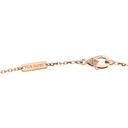 Van Cleef & Arpels 18K Rose Gold Diamond Vintage Alhambra Pendant Necklace 4 of 6