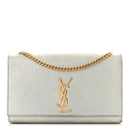 Saint Laurent Metallic Calfskin Medium Classic Monogram Kate Satchel Pale Gold 1 of 13