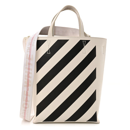 Off-White Saffiano Striped Diag Binder Crossbody White 1 of 16