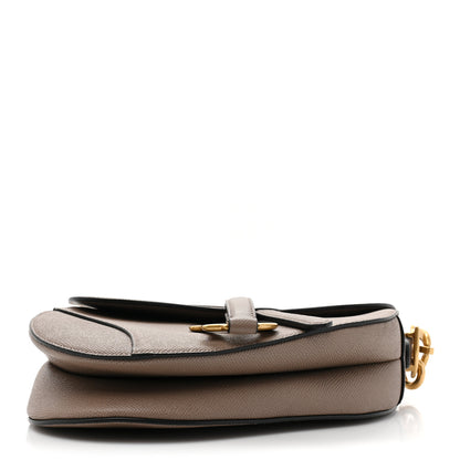 Christian Dior Grained Calfskin Saddle Bag With Strap Taupe 4 of 10