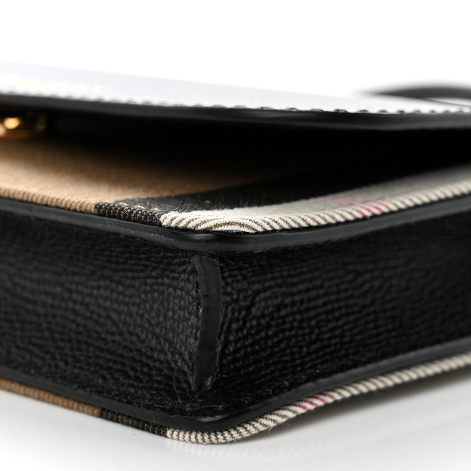 Burberry Derby Calfskin House Check Wallet On Chain Black 11 of 11