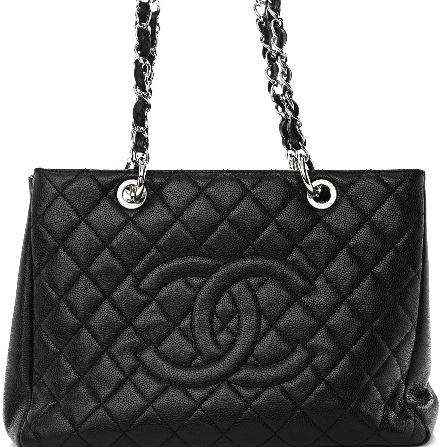 Caviar Quilted Grand Shopping Tote GST Black