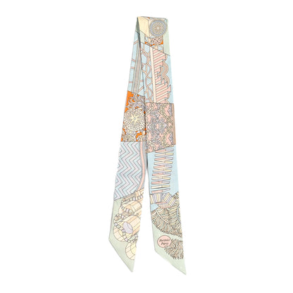 Hermes Silk De l'Ombrelle Aux Duels Twilly Ciel Rose Pale Orange 2 of 3