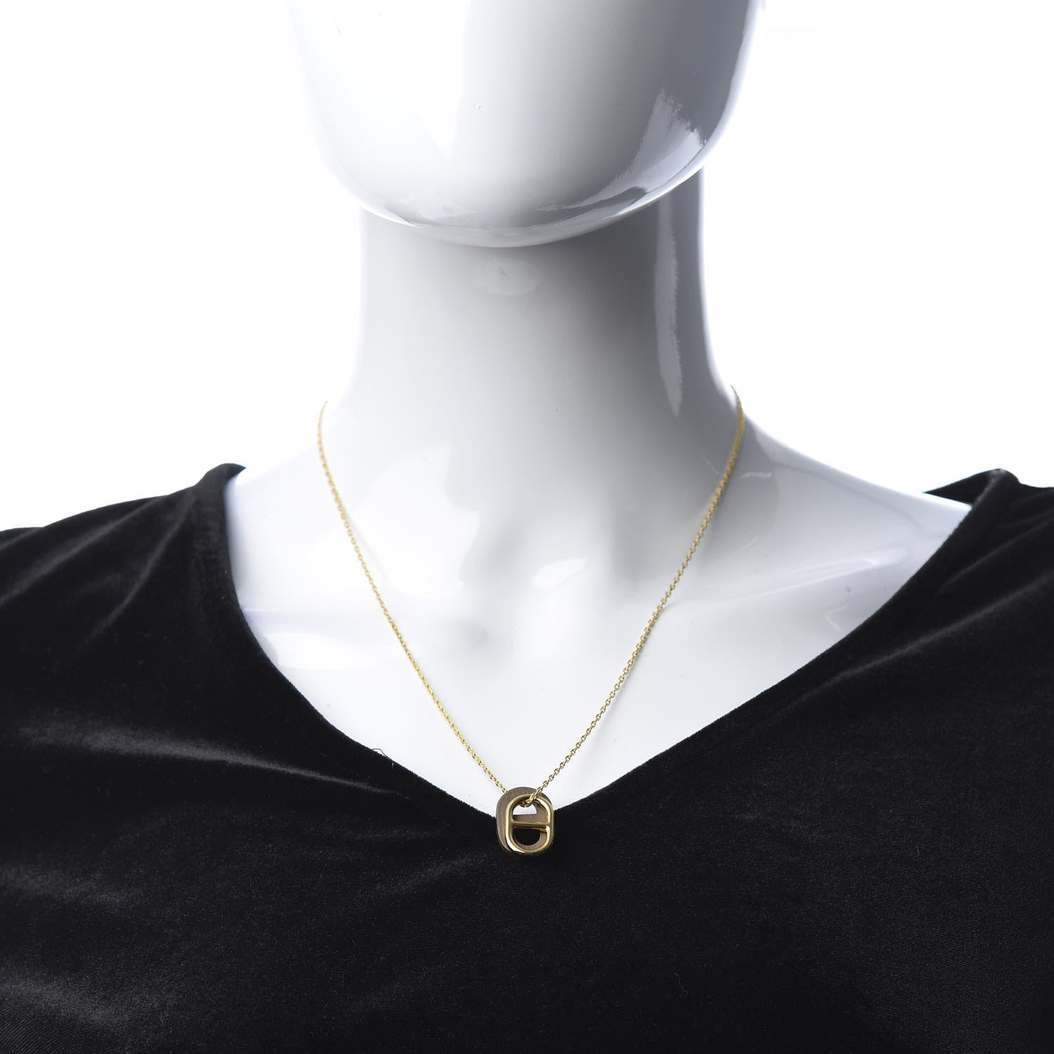 Hermes Swift O'Maillon Pendant Necklace Etoupe 2 of 6