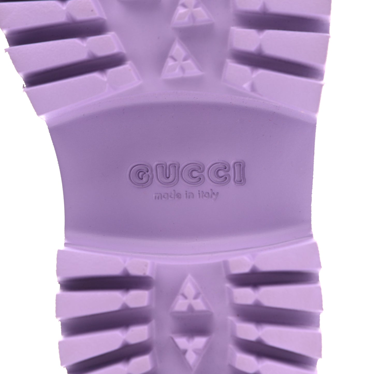 Rubber GG Monogram Perforated Elea Platform 55mm Lug Sole Sandals 35 Lapis