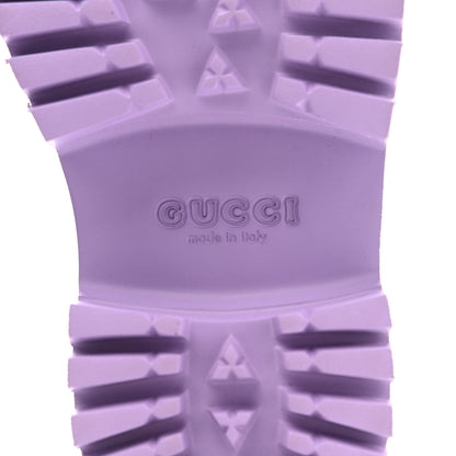 Gucci Rubber GG Monogram Perforated Elea Platform 55mm Lug Sole Sandals 35 Lapis 6 of 9