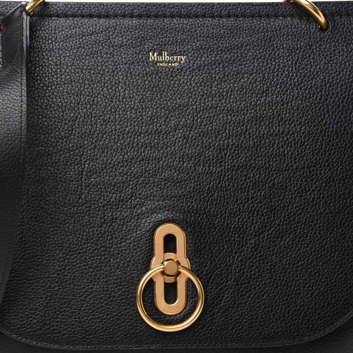 Small Classic Grain Calfskin Amberley Satchel Black