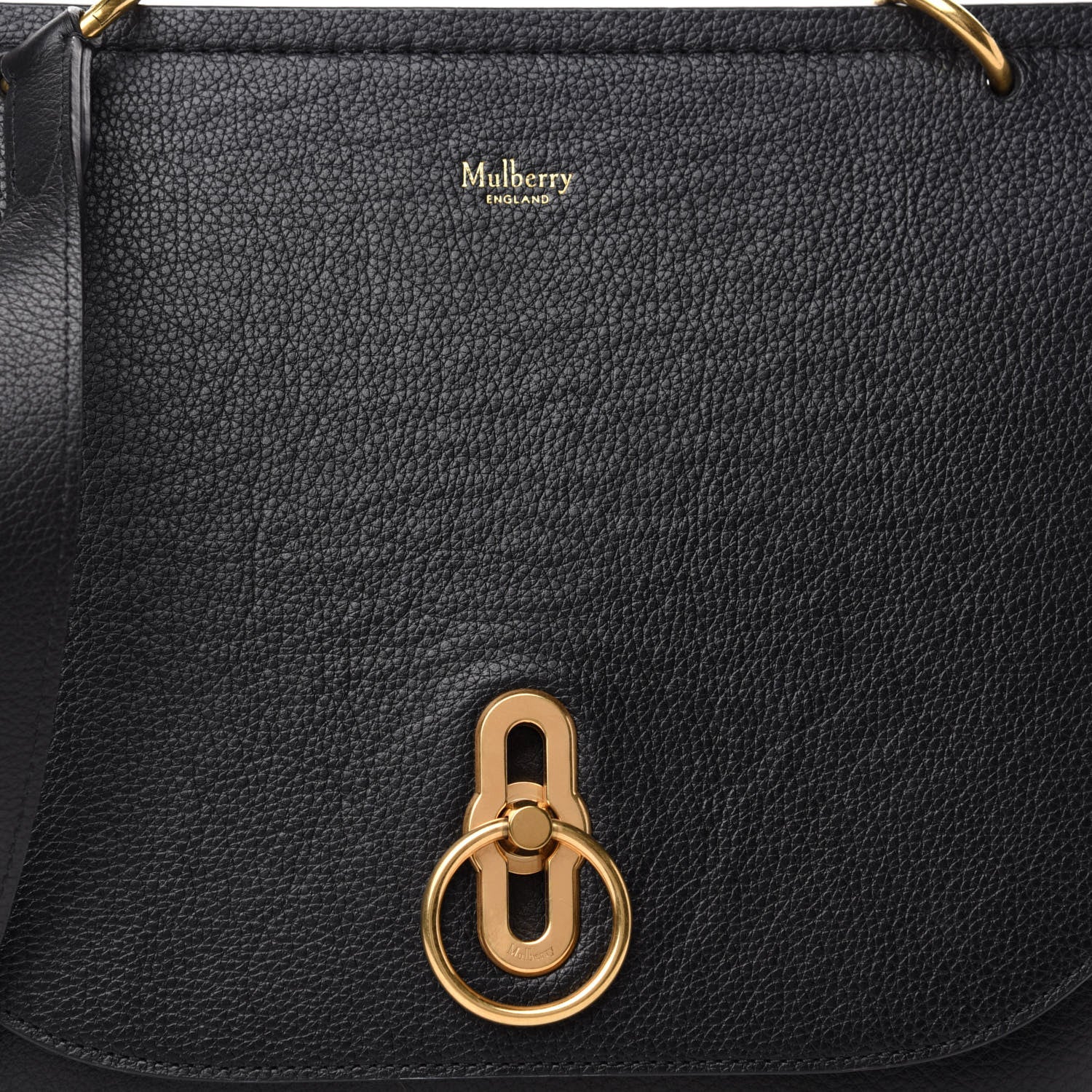 Mulberry Small Classic Grain Calfskin Amberley Satchel Black 9 of 9