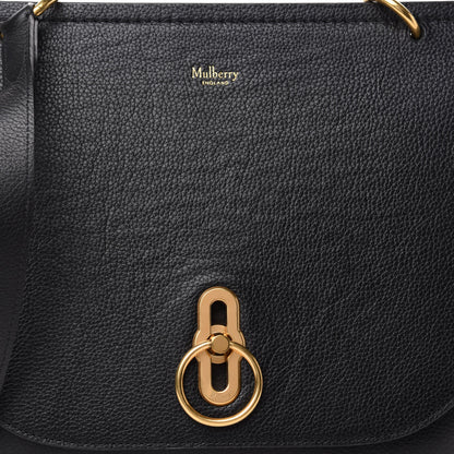 Mulberry Small Classic Grain Calfskin Amberley Satchel Black 9 of 9