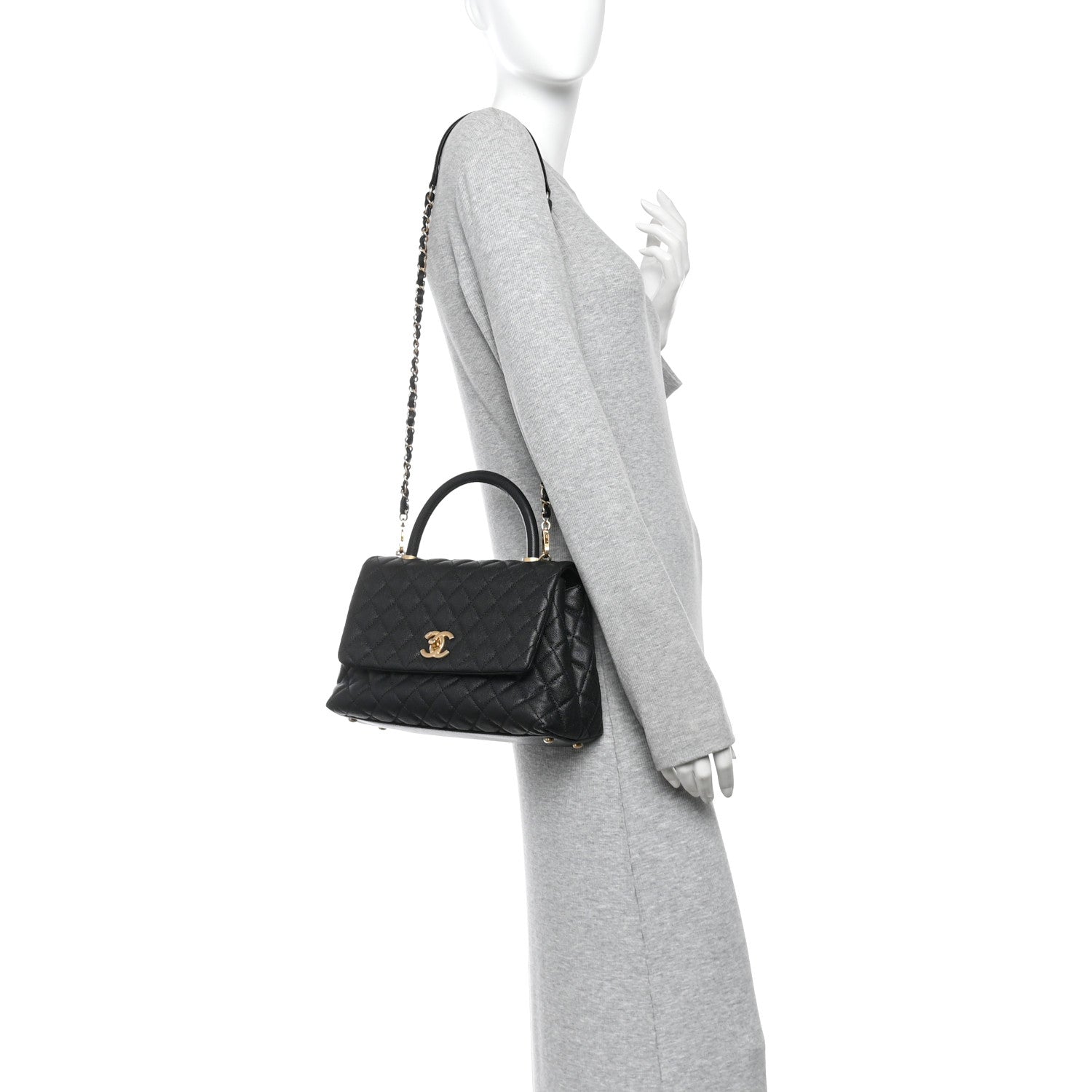 Chanel Caviar Quilted Small Coco Handle Flap Black 2 of 10