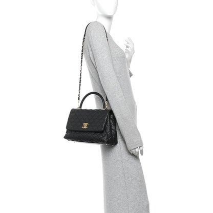 Chanel Caviar Quilted Small Coco Handle Flap Black 2 of 10