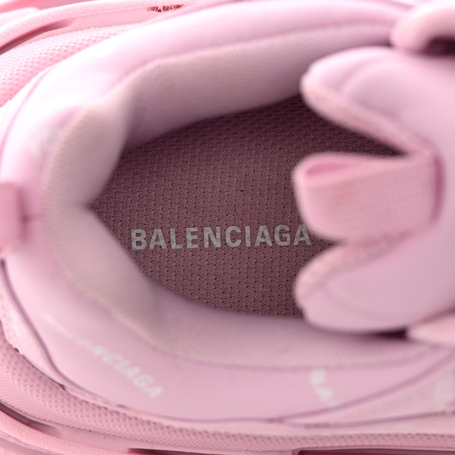 Balenciaga Technical Fabric Mesh Allover Logo Womens Triple S Sneakers 37 Pink White 6 of 9