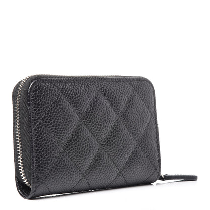 Chanel Caviar Quilted Zip Coin Purse Black 3 of 9