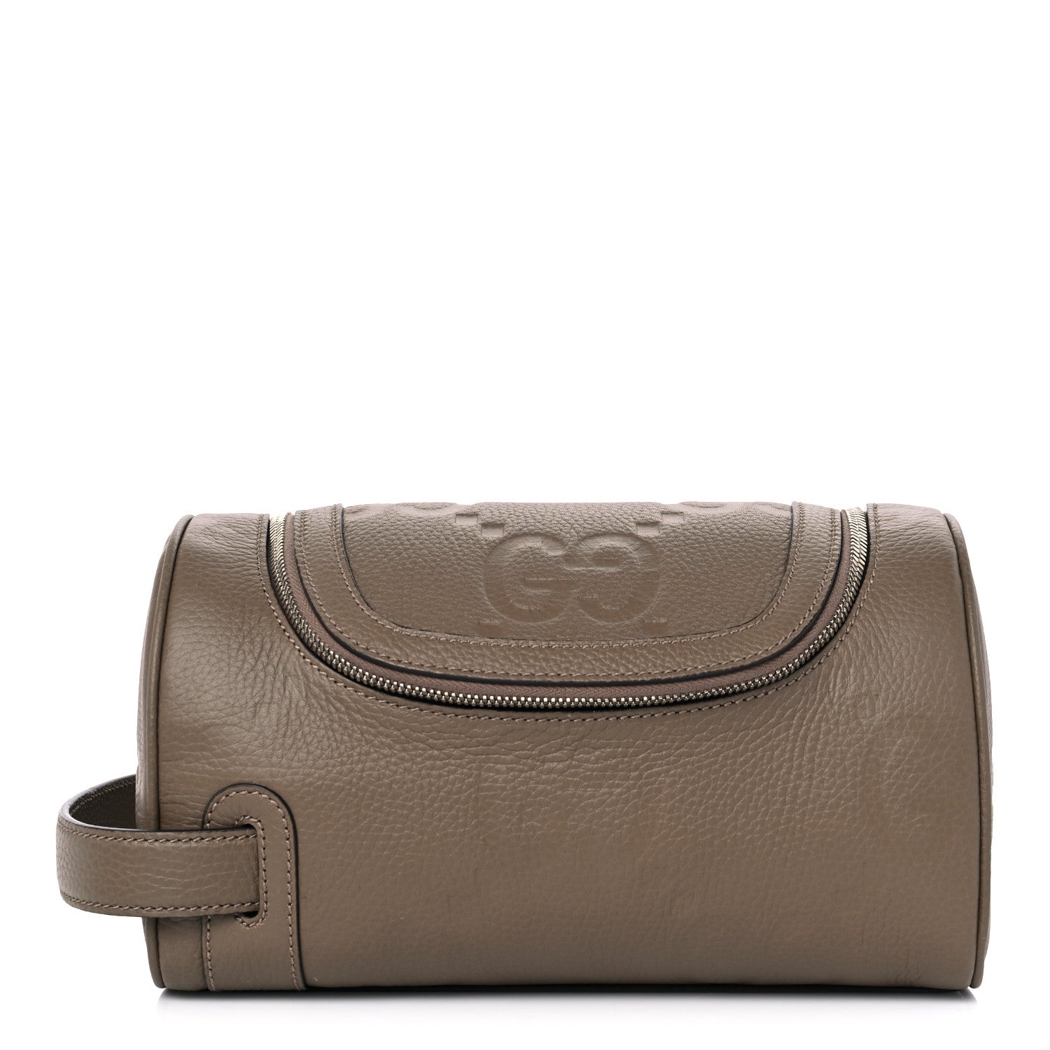 Gucci Piuma Calfskin Jumbo GG Embossed Small Toiletry Case Good Taupe 1 of 8