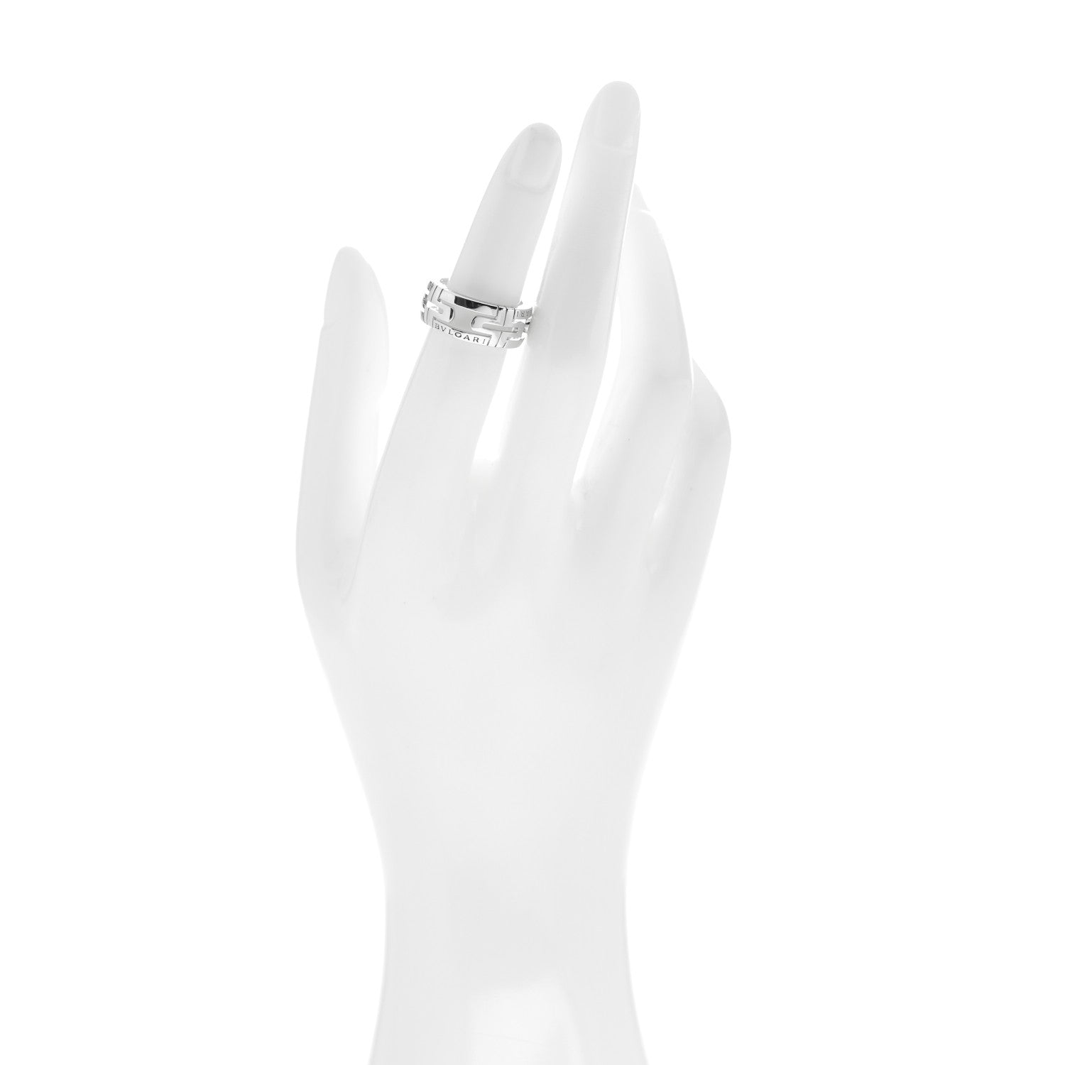 Bulgari 18K White Gold Parentesi Band Ring 50 5.25 2 of 5