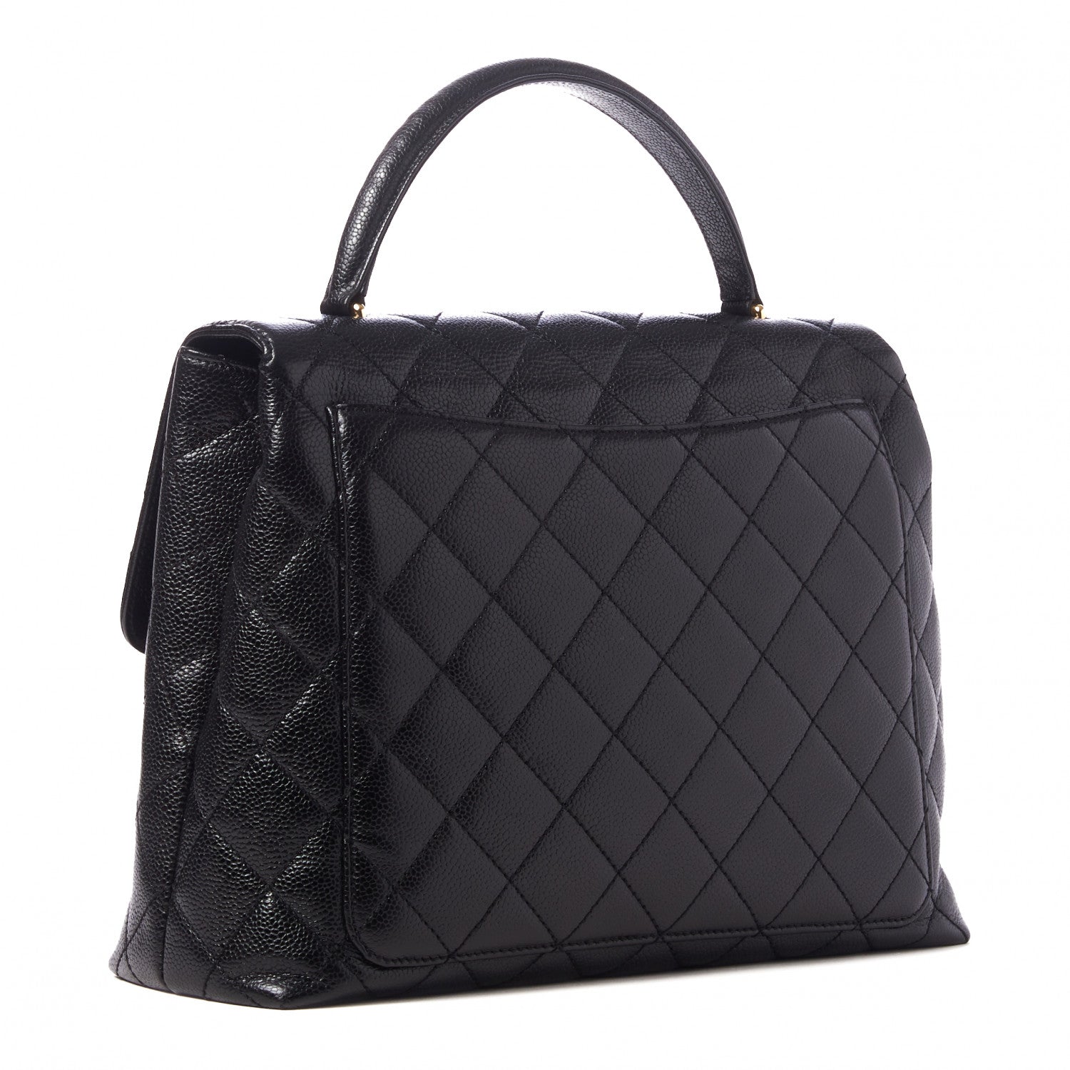 Chanel Caviar Quilted Jumbo Kelly Flap Black 2 of 9