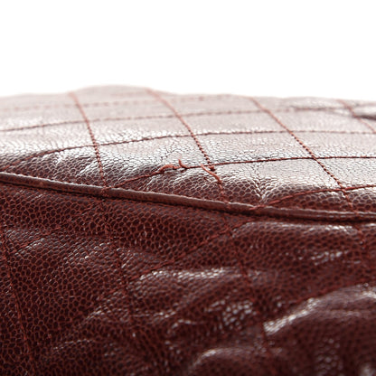 Chanel Grained Calfskin Quilted Maxi Elastic Flap Burgundy 9 of 9