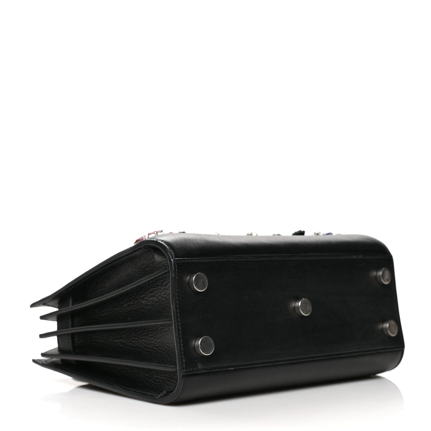 Calfskin Crystal Embellished Nano Sac de Jour Black