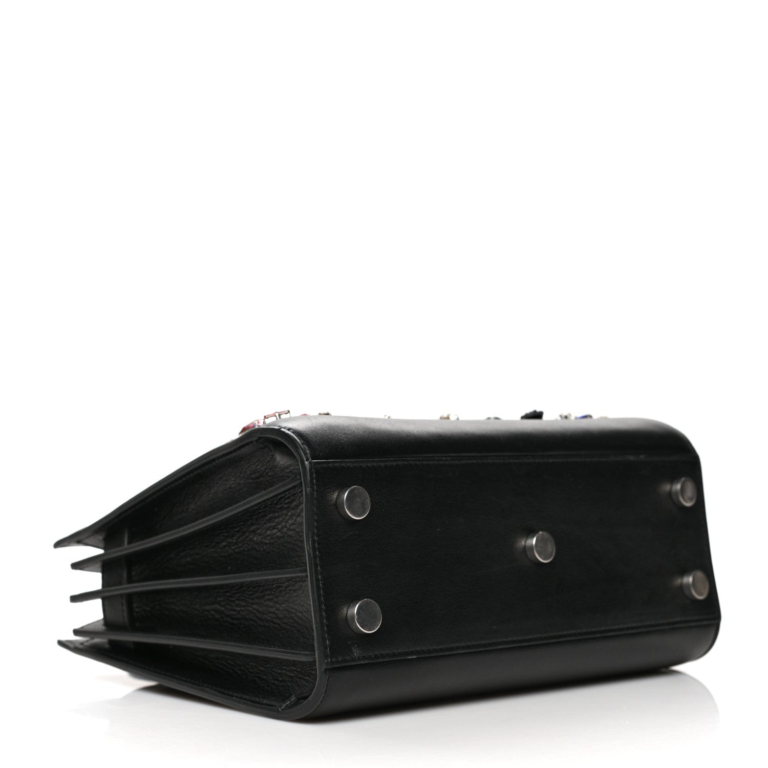 Saint Laurent Calfskin Crystal Embellished Nano Sac de Jour Black 4 of 12